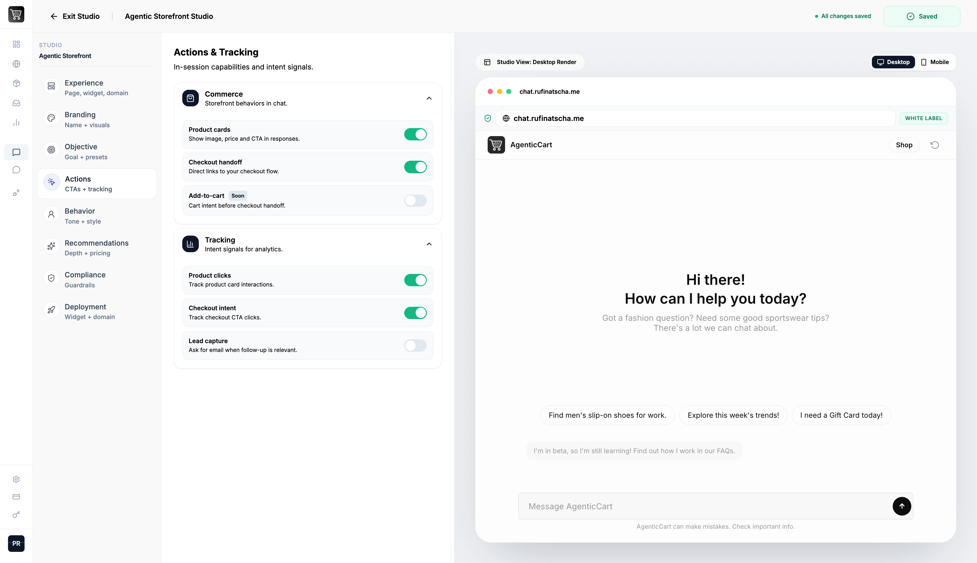 AgenticCart Branding Studio