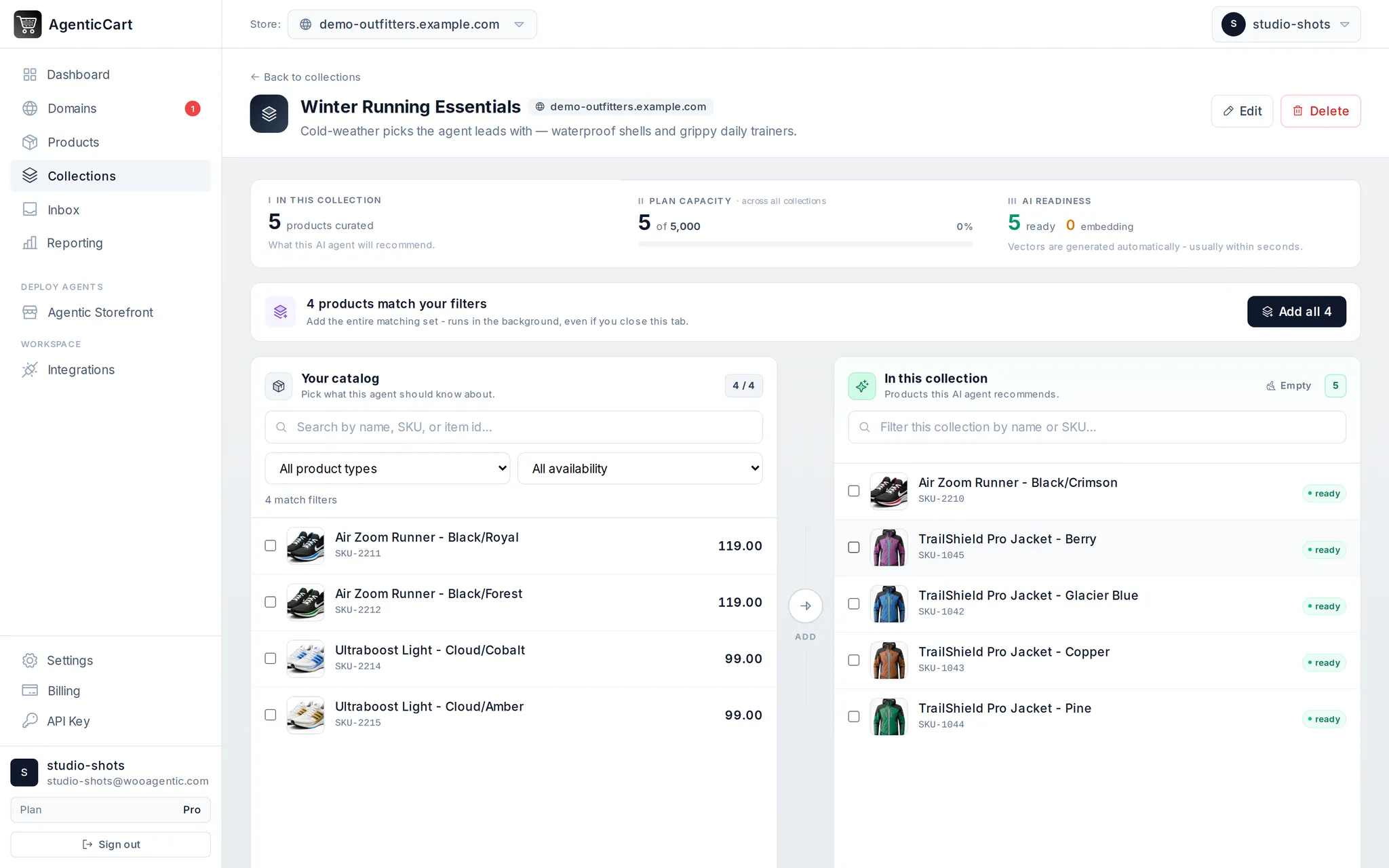 Actual AgenticCart product screenshot