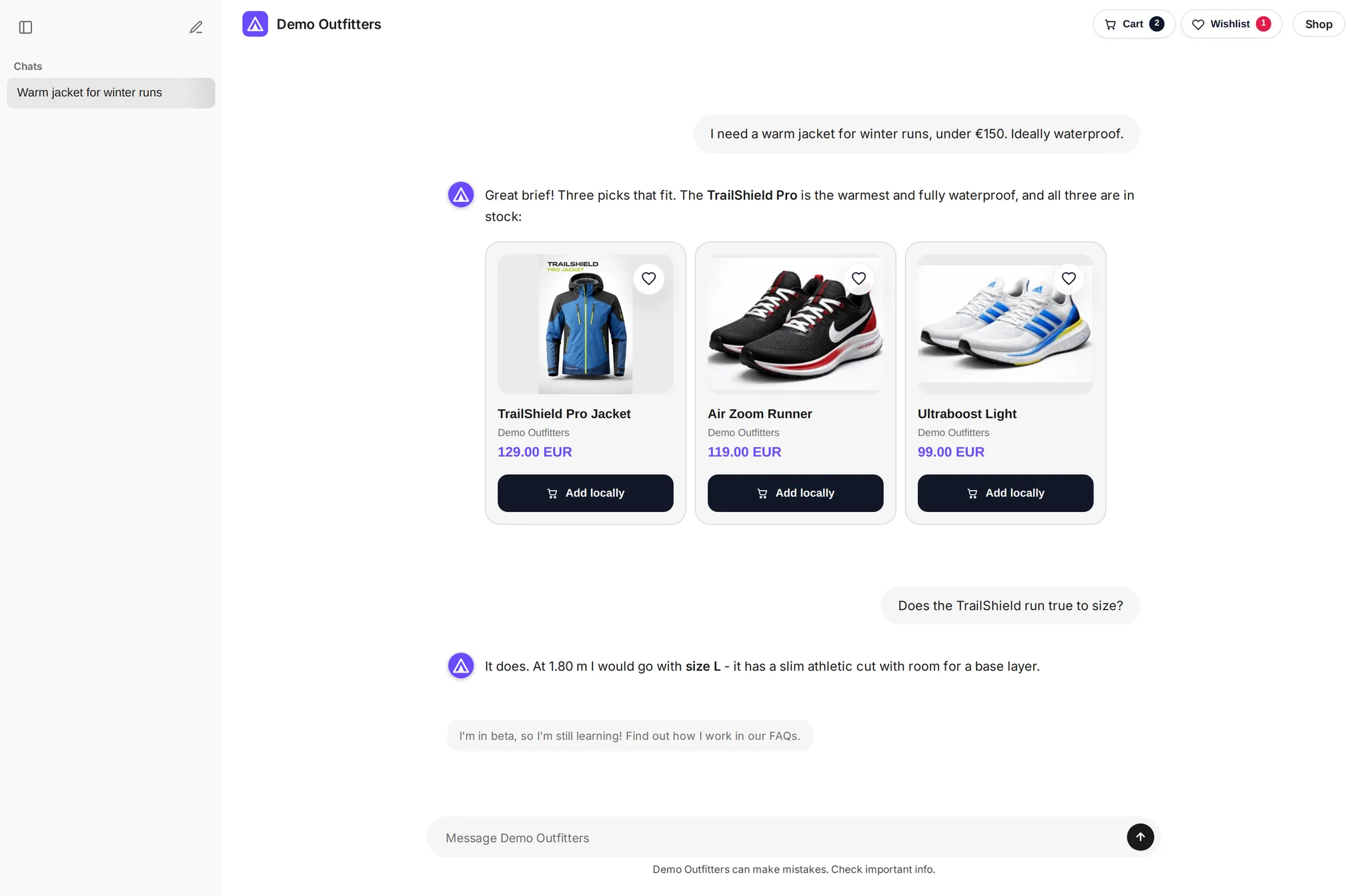 Actual AgenticCart product screenshot