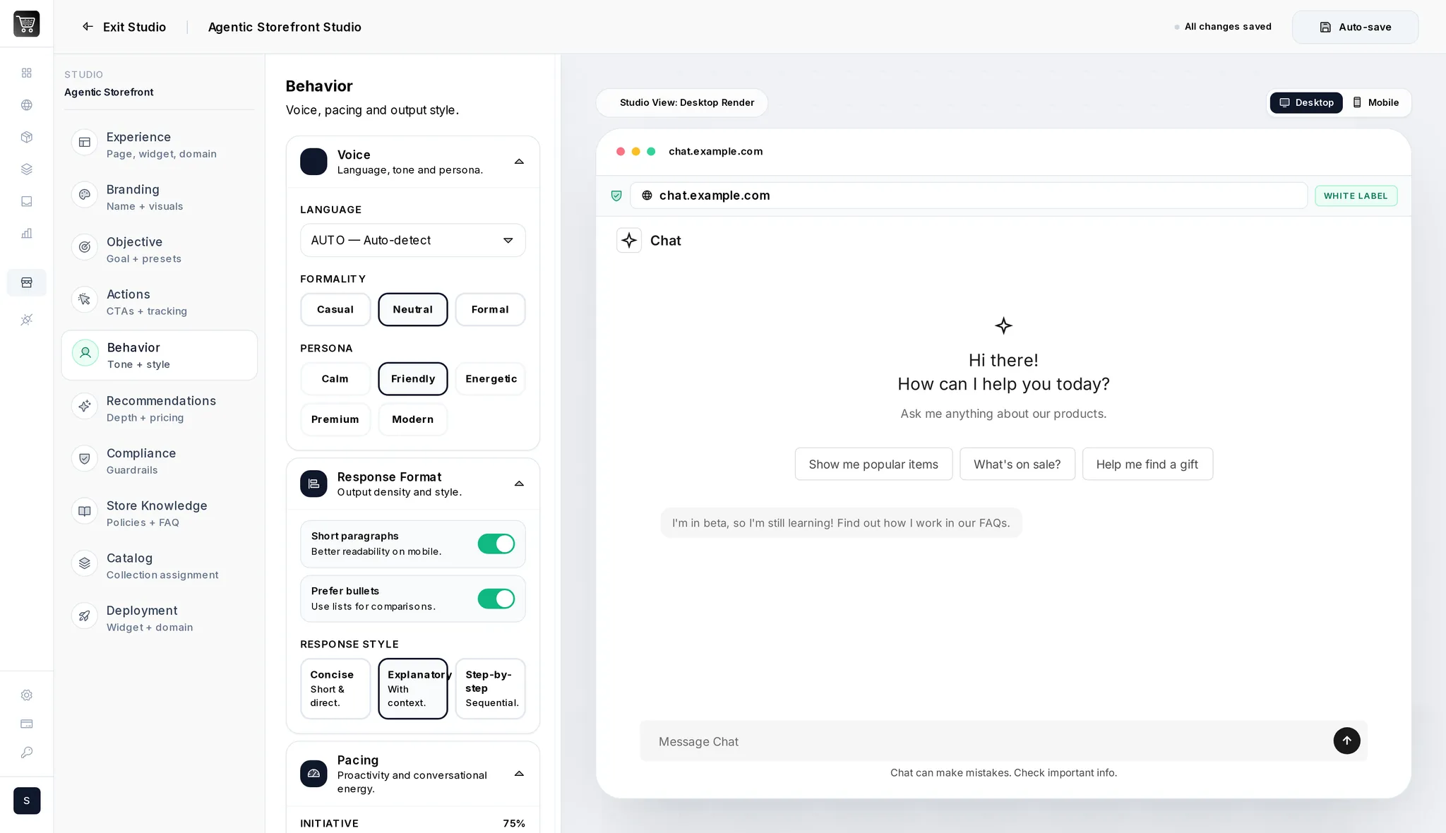 Actual AgenticCart product screenshot