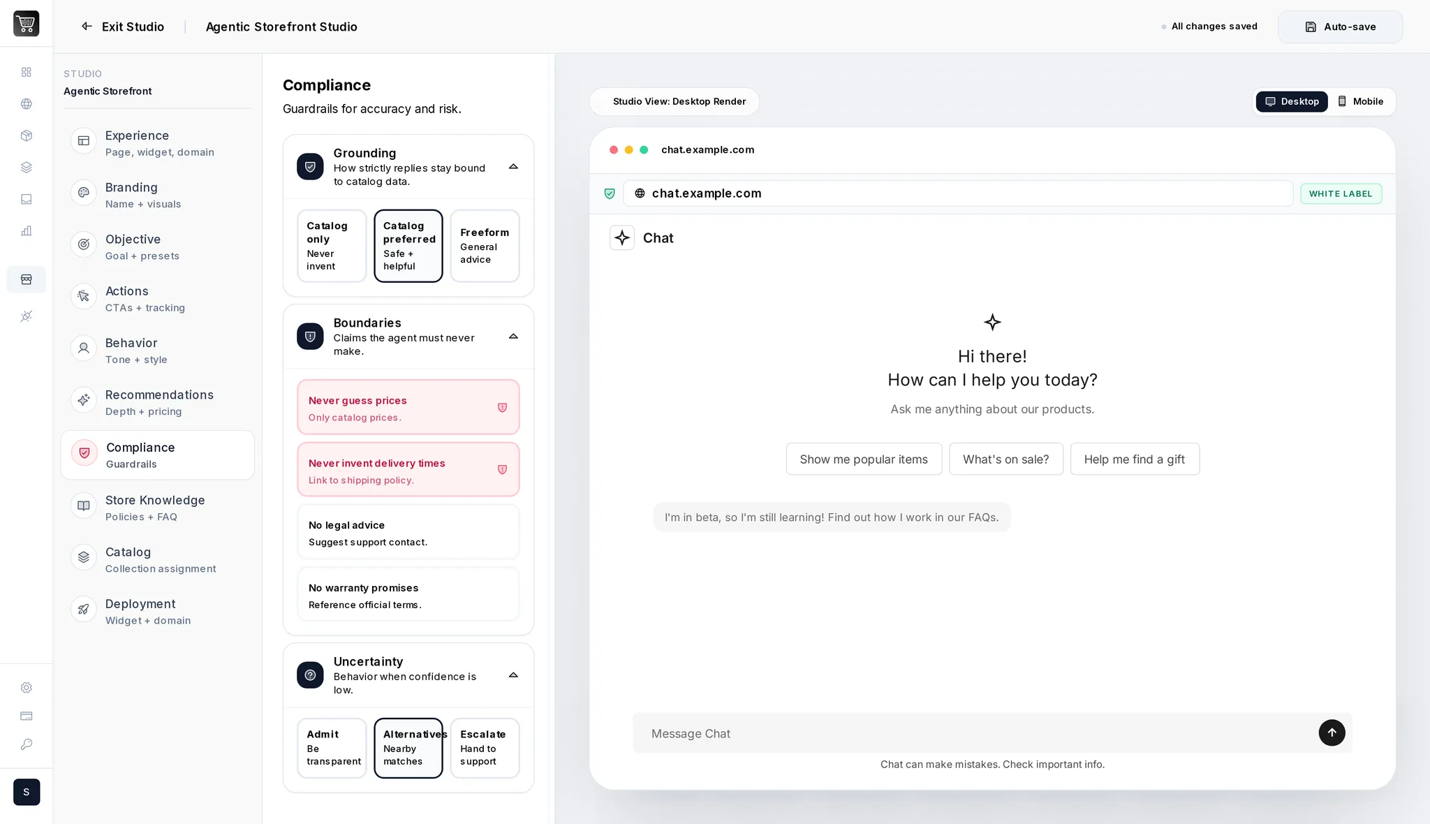 Actual AgenticCart product screenshot